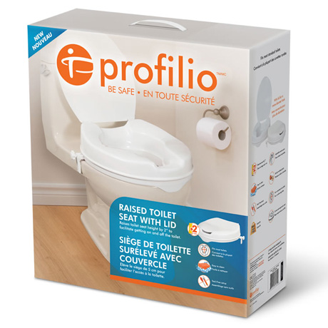 Raised Toilet Seat with Lid (2 in)