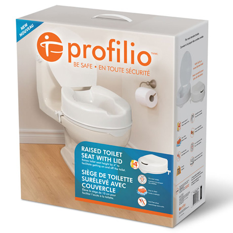 Raised Toilet Seat with Lid (4 in)